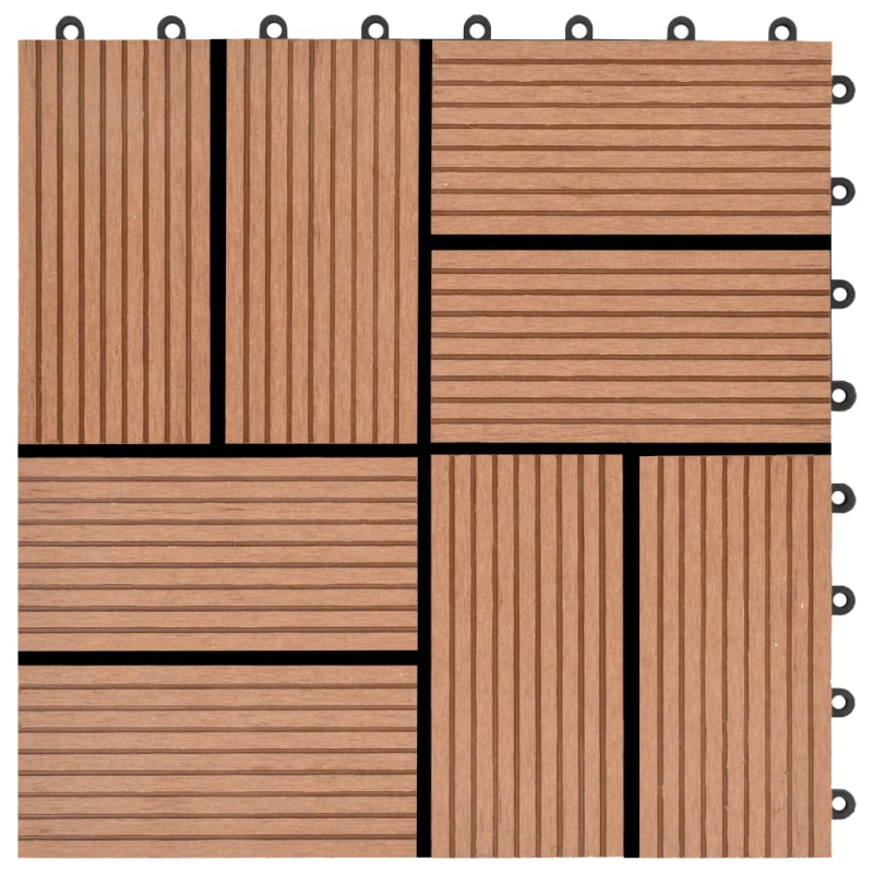 22 Stk. Terrassenfliesen 30 x 30 cm 2 qm WPC Braun