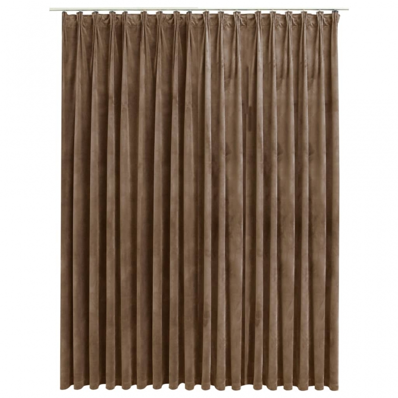 Verdunkelungsvorhang mit Haken Samt Beige 290 x 245 cm