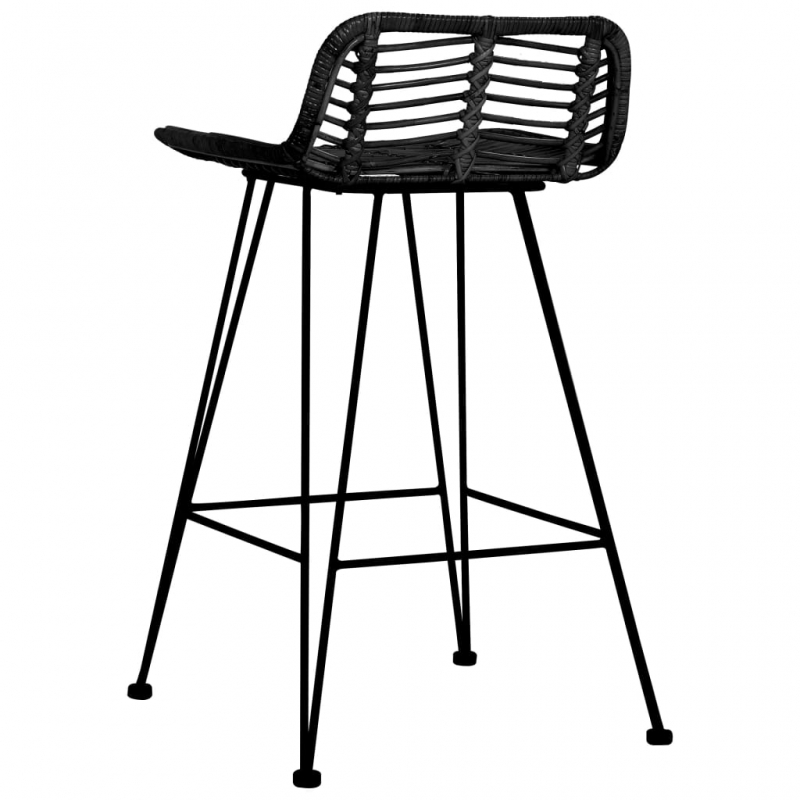 Barhocker 2 Stk. Schwarz Rattan