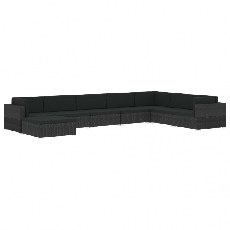 Modular-Sofa-Eckteil 1 Stk. + Auflagen Poly Rattan Schwarz