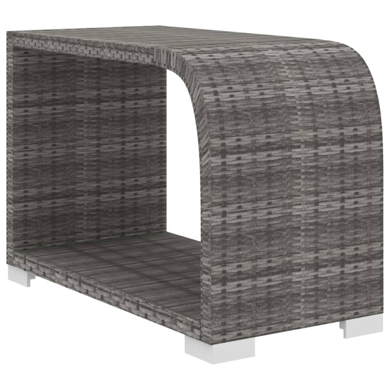10-tlg. Garten-Lounge-Set mit Auflagen Poly Rattan Grau