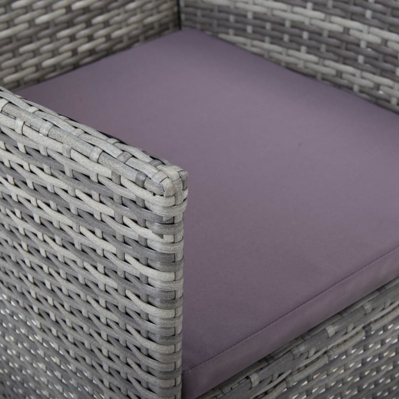 Garten-Essstühle 2 Stk. Poly Rattan Grau