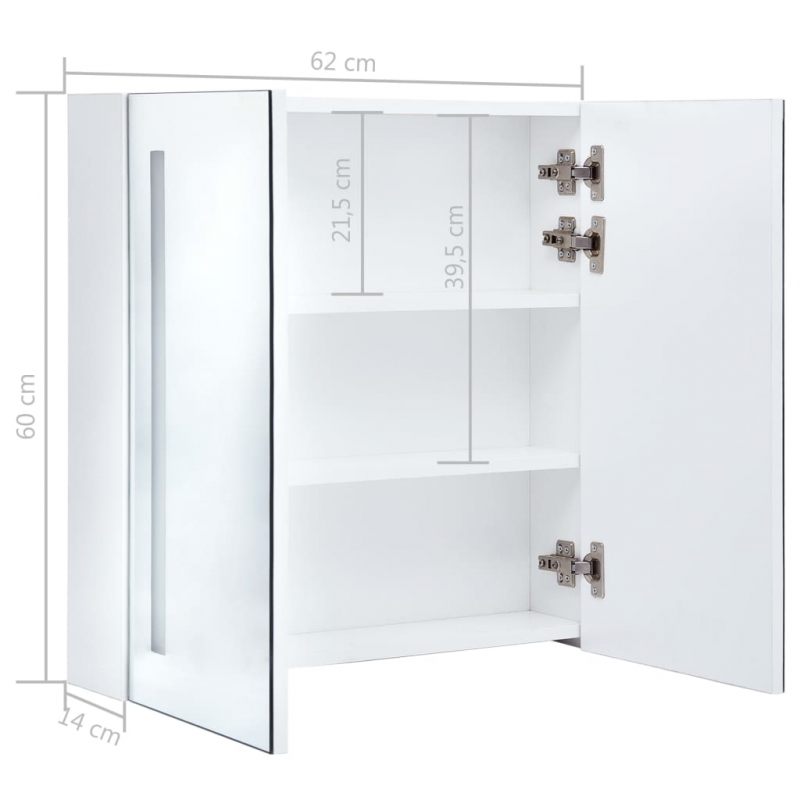 LED-Spiegelschrank 60x14x62 cm