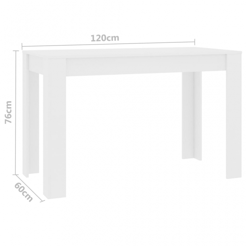 Esstisch Weiß 120x60x76 cm Holzwerkstoff