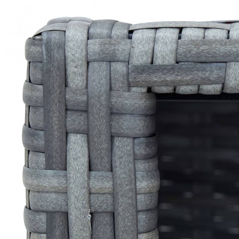 Spa-Einstiegsstufe Grau Poly Rattan 92×45×25 cm