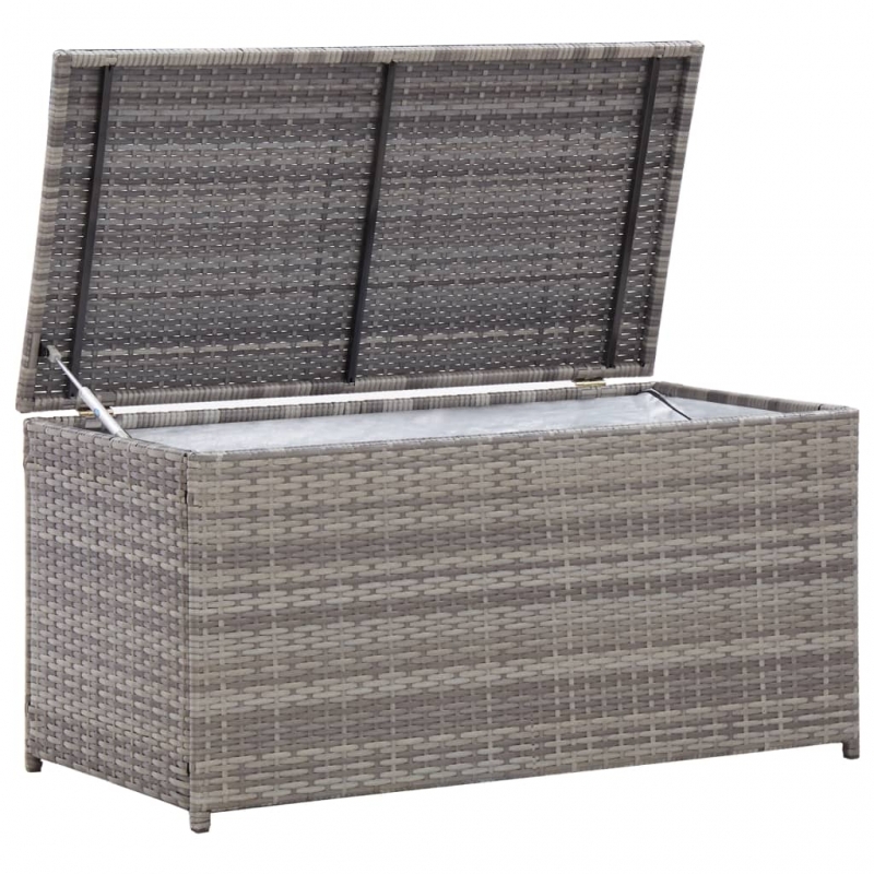 Gartenbox Poly Rattan 100x50x50 cm Grau