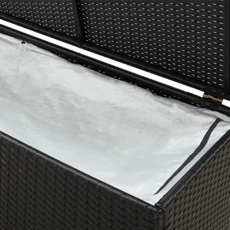 Gartenbox Poly Rattan 200x50x60 cm Schwarz