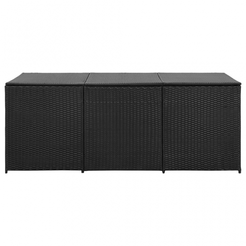 Gartenbox Poly Rattan 180x90x70 cm Schwarz