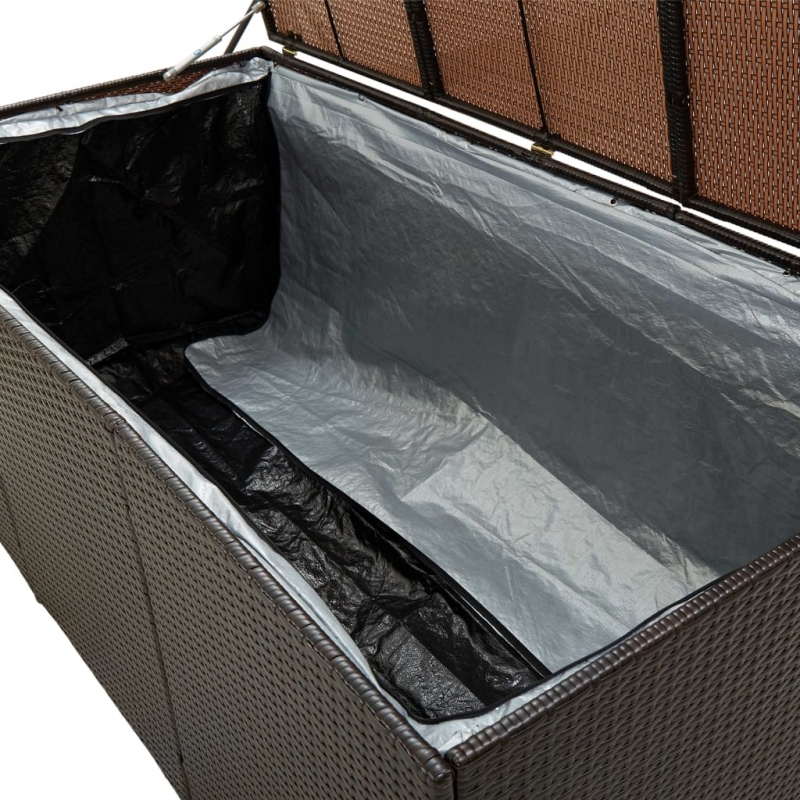 Gartenbox Poly Rattan 180x90x70 cm Braun