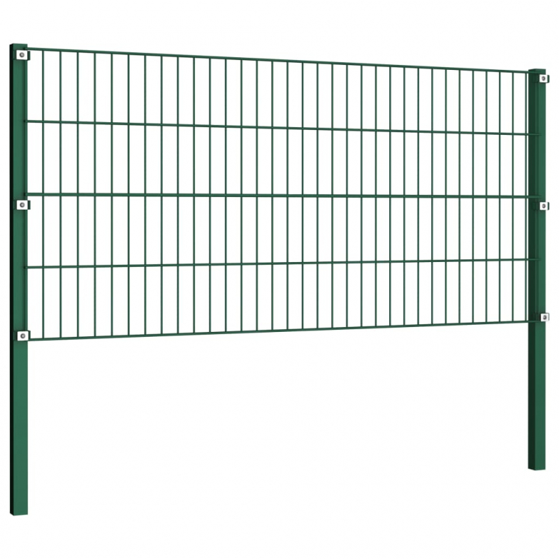 Zaunfeld mit Pfosten Eisen 8,5 x 0,8 m Grün