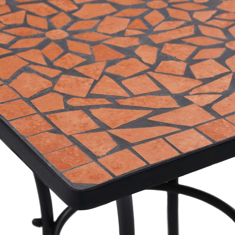 Mosaik-Bistrotisch Terrakottarot 60 cm Keramik