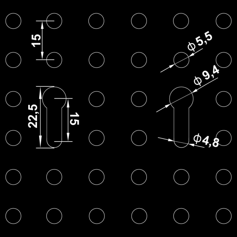 Werkzeugwand 4 Stk. 40×58 cm Stahl