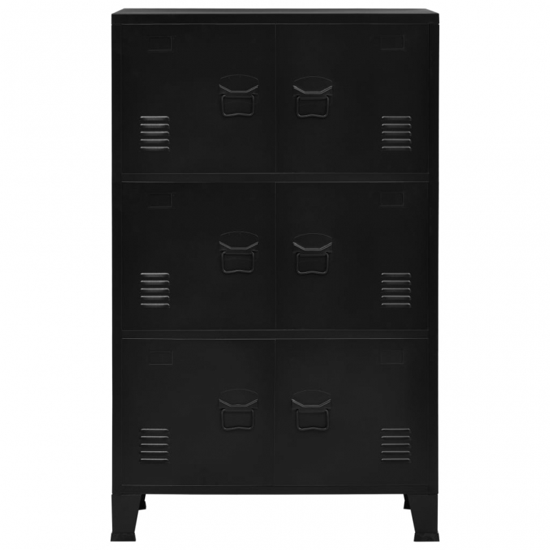 Lagerschrank Industrial Schwarz 75x40x120 cm Stahl