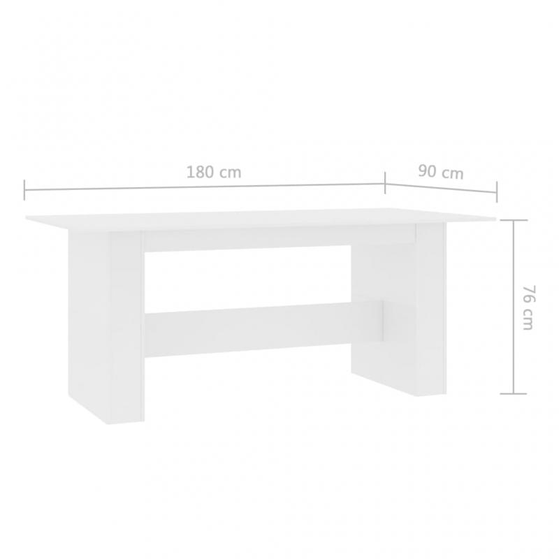 Esstisch Weiß 180x90x76 cm Holzwerkstoff