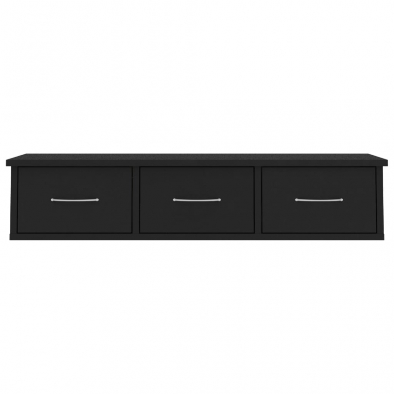 Wand-Schubladenregal Schwarz 88x26x18,5 cm Holzwerkstoff