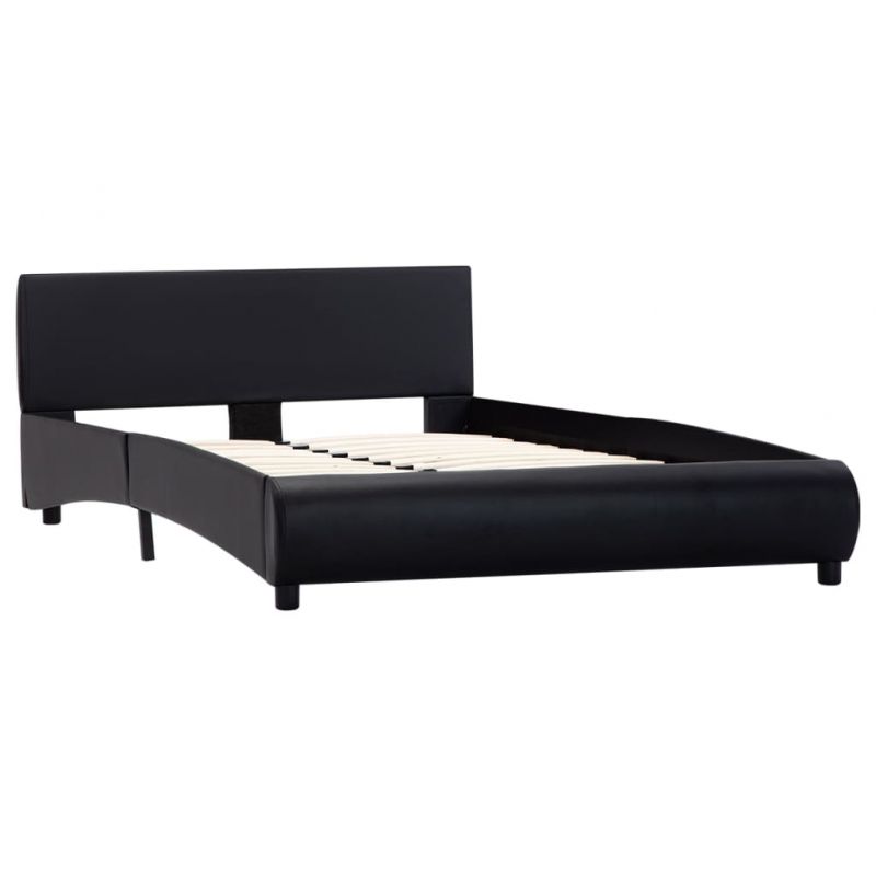 Bett mit LED-Beleuchtung ohne Matratze Schwarz 120x200 cm