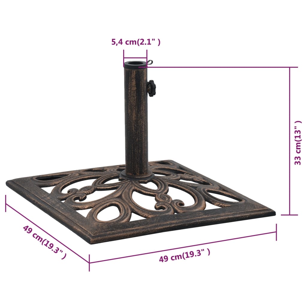 Sonnenschirmständer Bronze 12 kg 49 cm Gusseisen