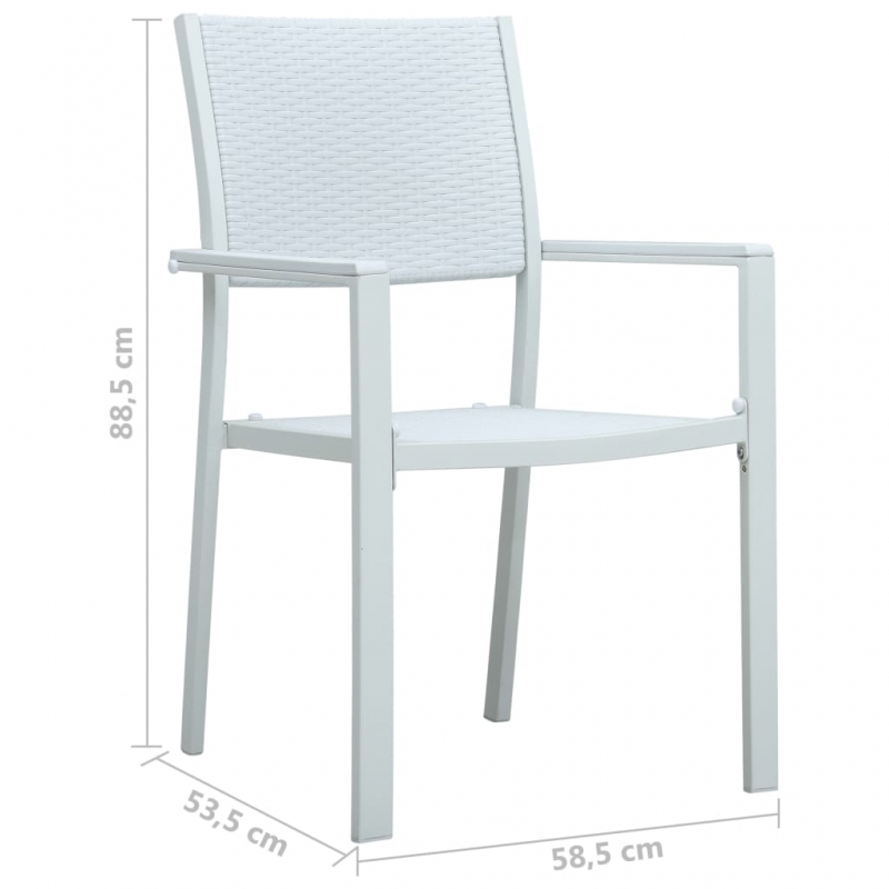 Gartenstühle 4 Stk. Weiß Kunststoff Rattan-Optik