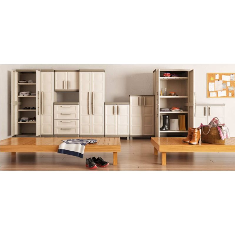 Keter Lagerschrank mit Einlegeböden Excellence Beige und Taupe 182 cm