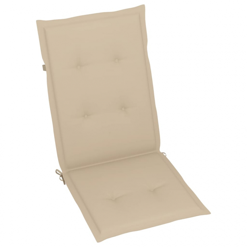 Gartenstuhlauflagen für Hochlehner 4Stk. Beige 120x50x3cm Stoff