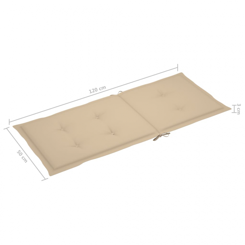 Gartenstuhlauflagen für Hochlehner 4Stk. Beige 120x50x3cm Stoff