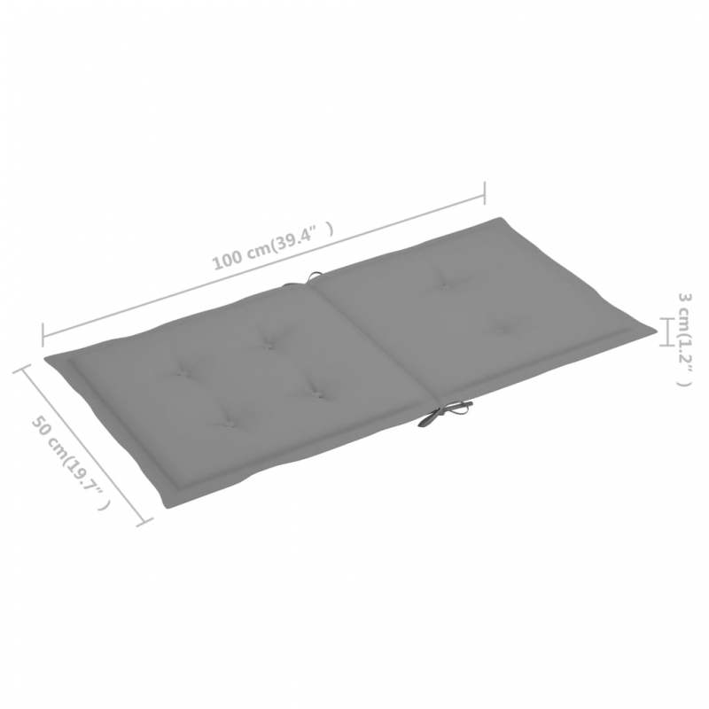 Gartenstuhlauflagen für Niedriglehner 2 Stk. Grau Oxford-Gewebe