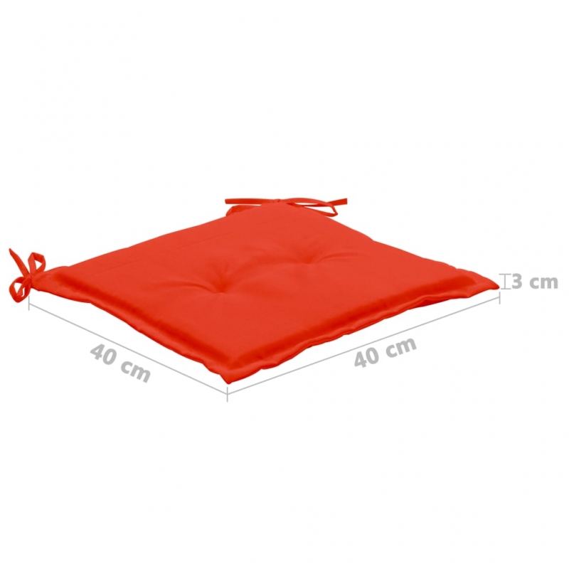 Gartenstuhl-Kissen 4 Stk. Rot 40x40x3 cm Oxford-Gewebe