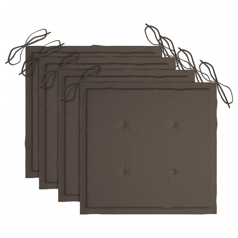 Gartenstuhl-Kissen 4 Stk. Taupe 40x40x3 cm Oxford-Gewebe