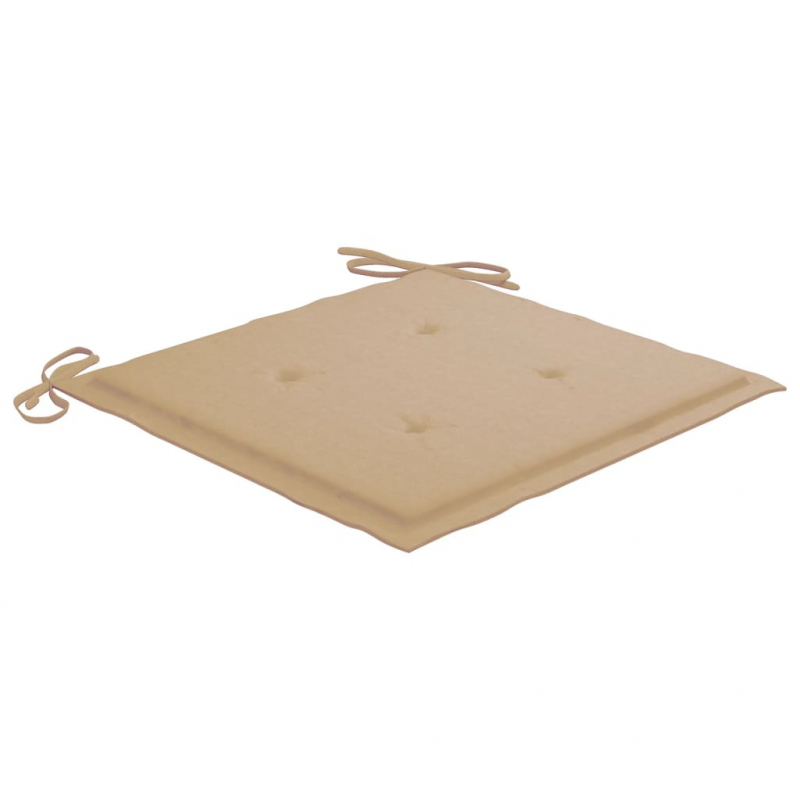 Gartenstuhl-Kissen 4 Stk. Beige 40x40x4 cm Oxford-Gewebe