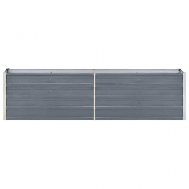 Garten-Hochbeet Verzinkter Stahl 240×40×45 cm Grau
