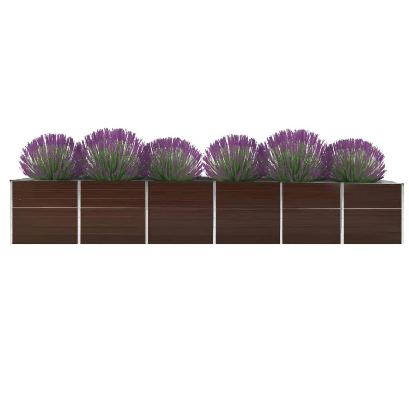 Garten-Hochbeet Verzinkter Stahl 480x80x77 cm Braun