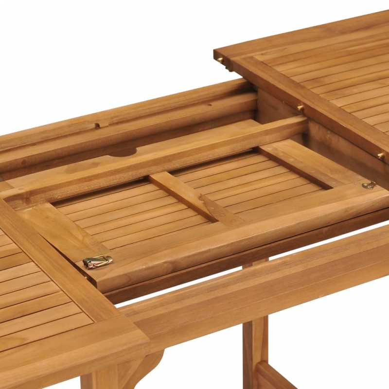 Ausziehbarer Gartentisch (110-160)×80×75 cm Massivholz Teak