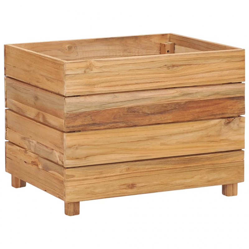 Hochbeet 50x40x38 cm Teak Altholz und Stahl