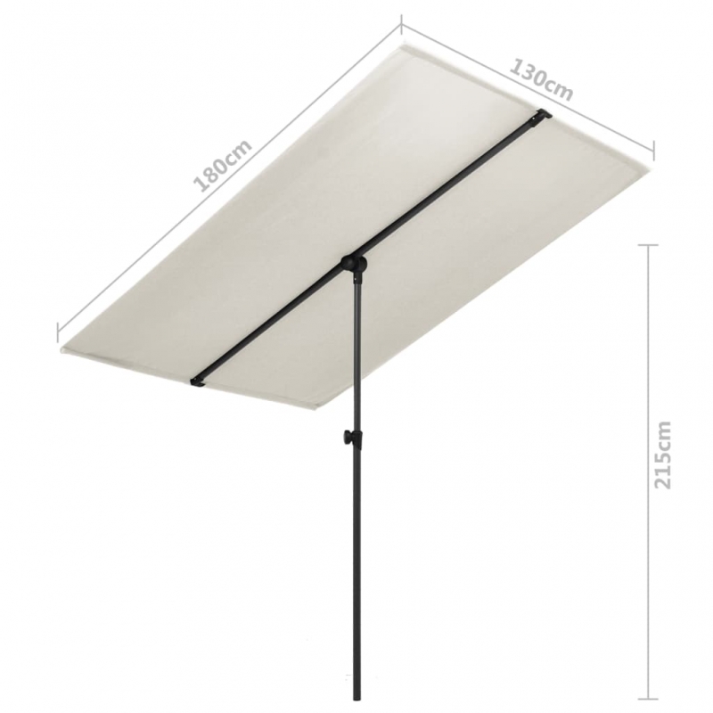 Sonnenschirm mit Aluminium-Mast 180x110 cm Sandweiß