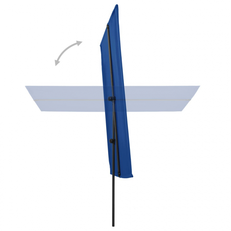 Sonnenschirm mit Aluminium-Mast 180x110 cm Azurblau