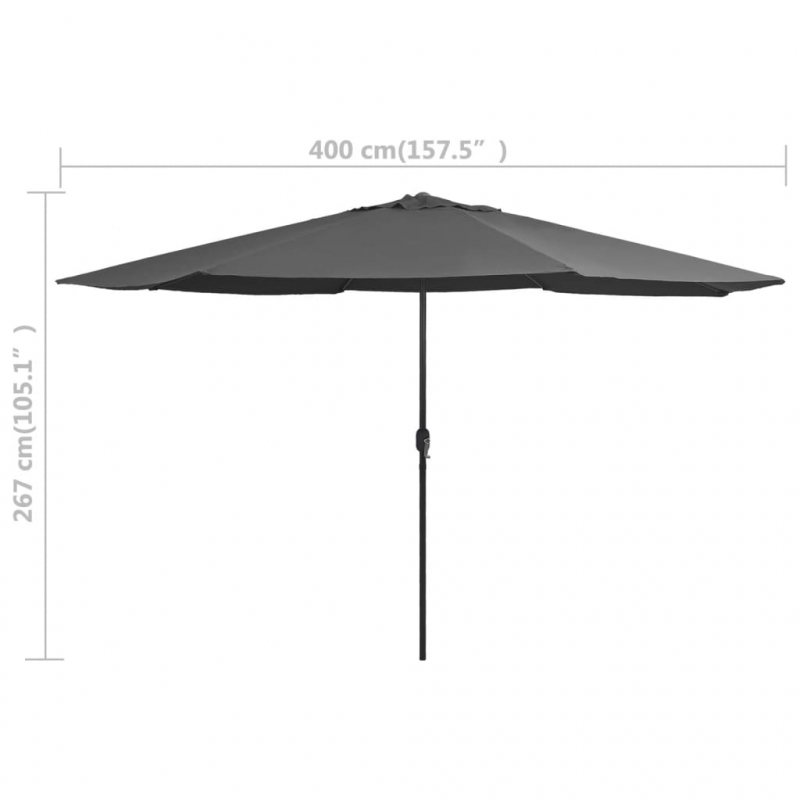 Sonnenschirm mit Metall-Mast 390 cm Anthrazit