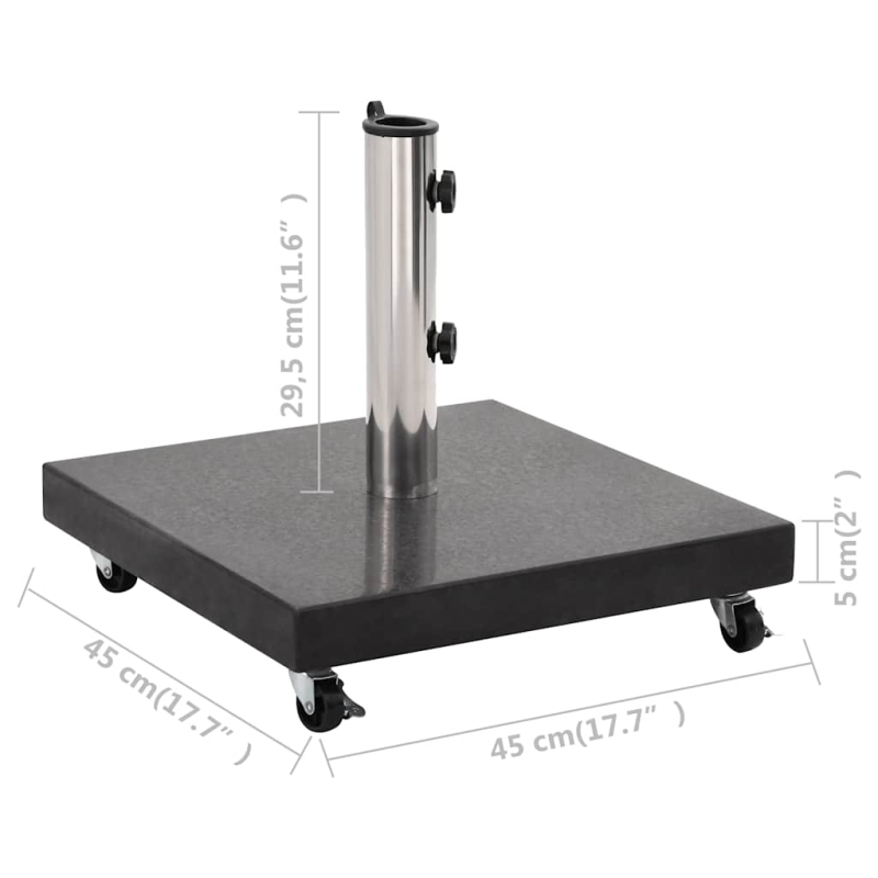 Sonnenschirmständer Granit 30 kg Quadrat Schwarz