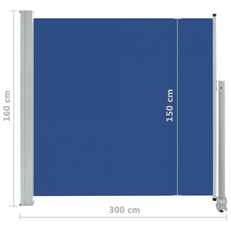 Ausziehbare Seitenmarkise 160x300 cm Blau