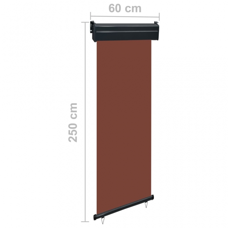 Balkon-Seitenmarkise 65x250 cm Braun