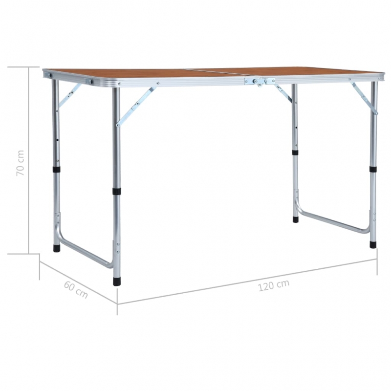 Klappbarer Campingtisch Aluminium 120 x 60 cm