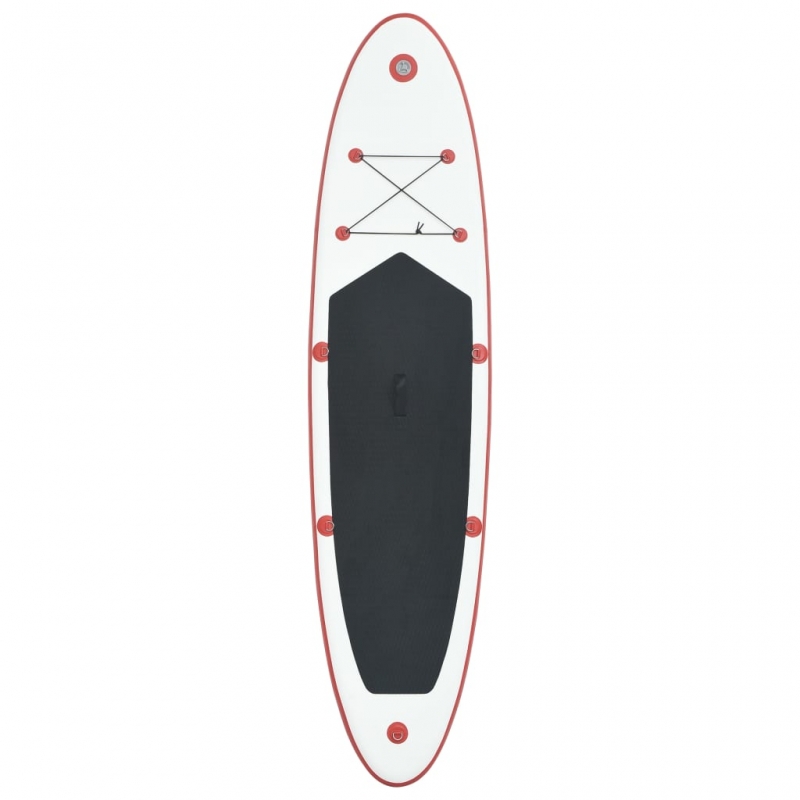 Stand Up Paddle Surfboard SUP Aufblasbar Rot und Weiß