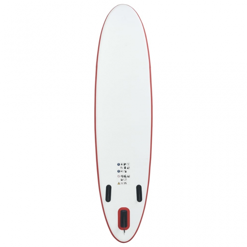 Stand Up Paddle Surfboard SUP Aufblasbar Rot und Weiß