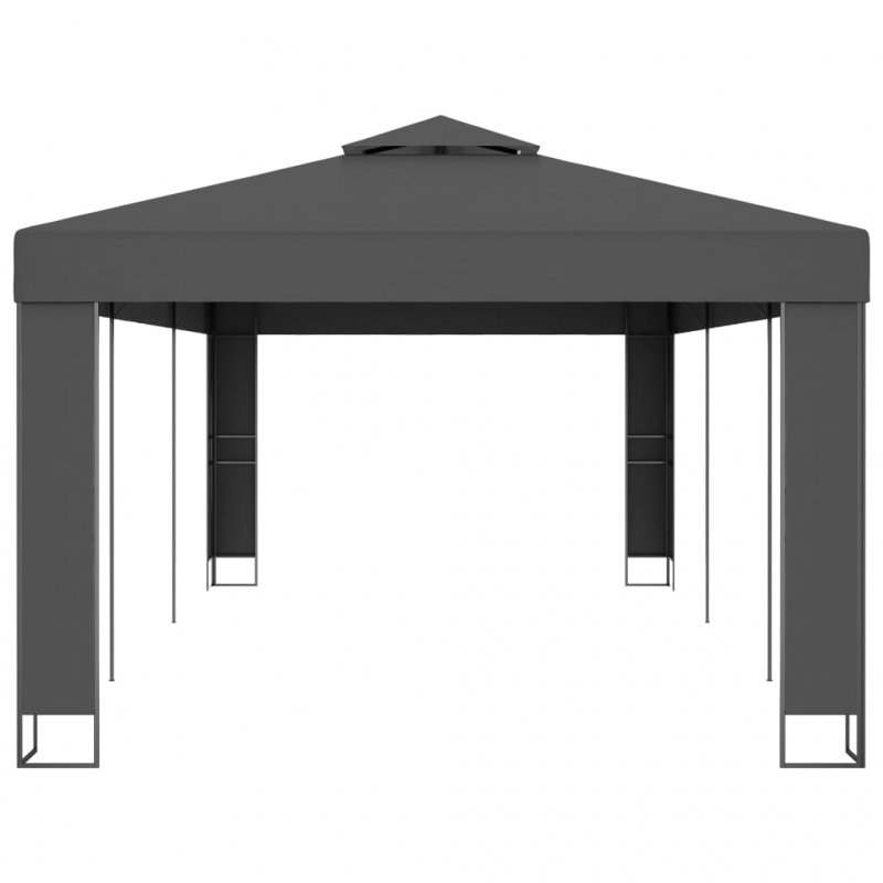 Pavillon mit Doppeldach 3 x 6 m Anthrazit