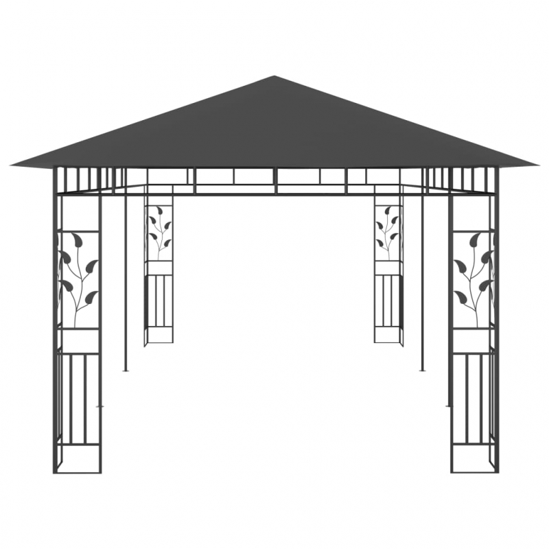 Pavillon mit Moskitonetz 6x3x2,73 m Anthrazit