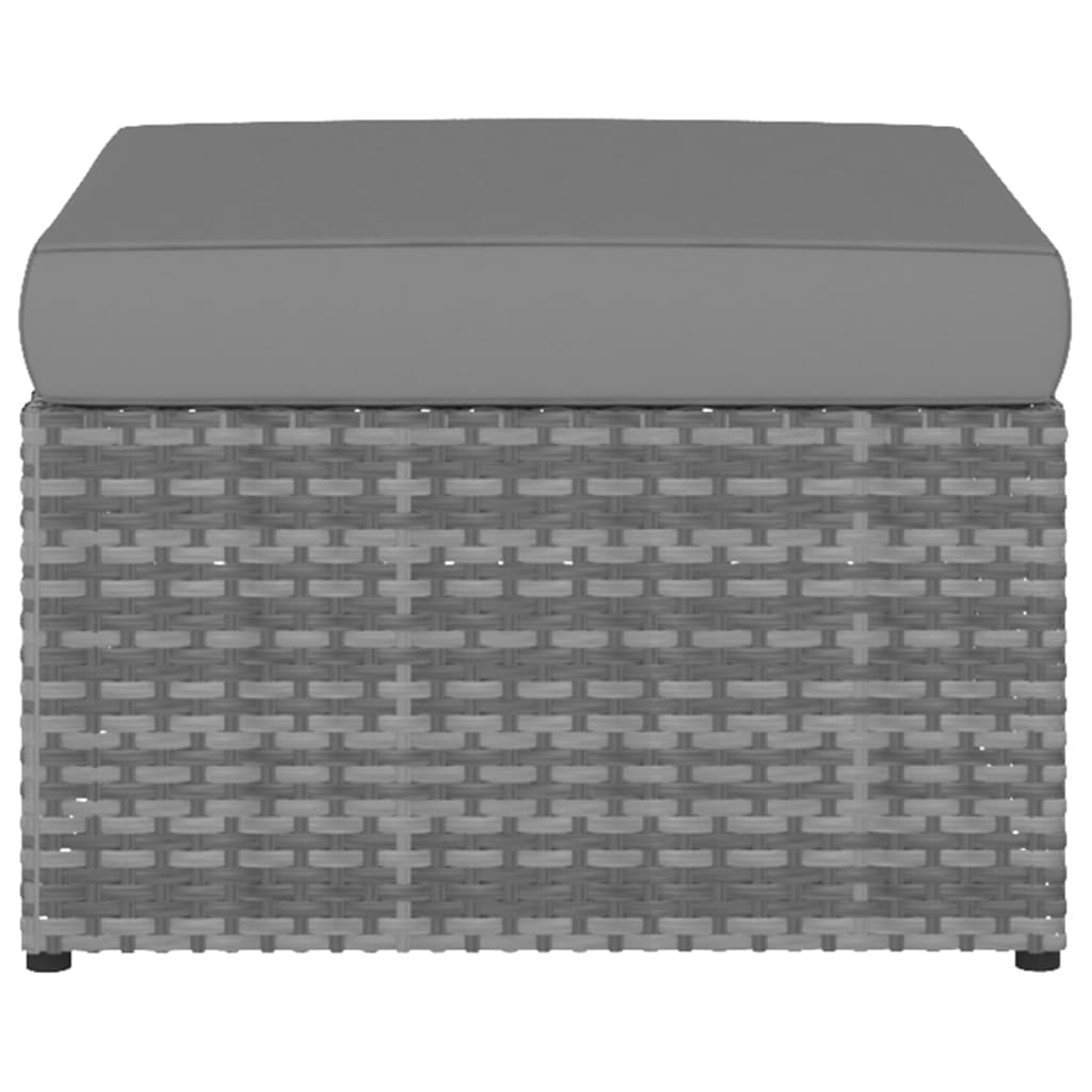 Gartensessel mit Hocker Poly Rattan Anthrazit