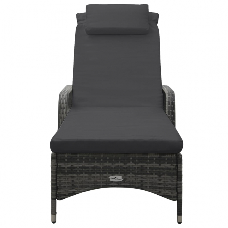 Sonnenliege mit Rädern Poly-Rattan Braun