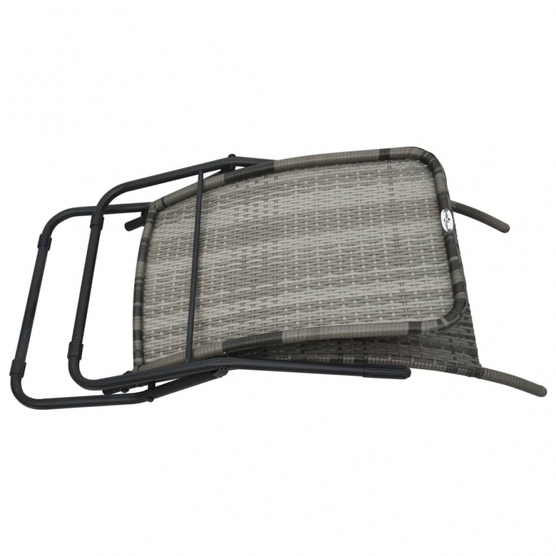 Klappbare Sonnenliege Poly Rattan Grau