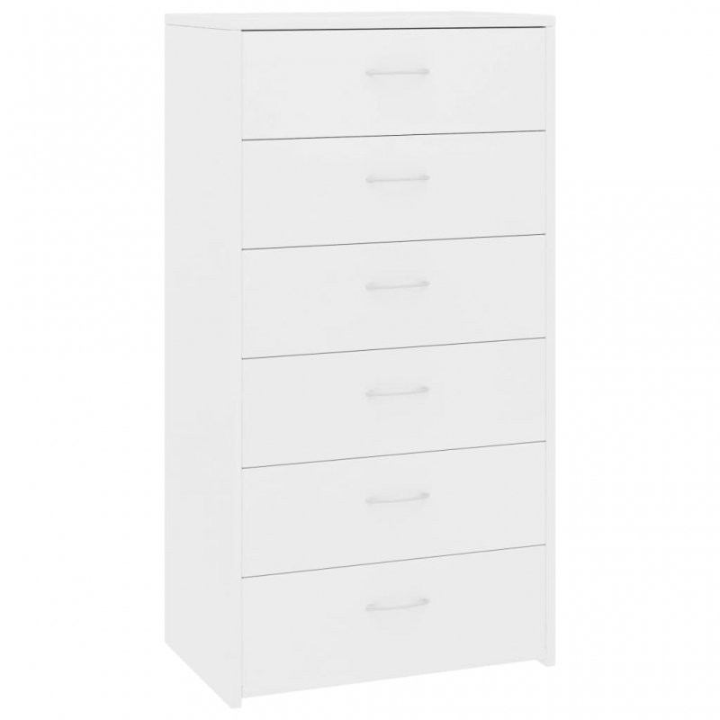 Sideboard mit 6 Schubladen Weiß 50x34x96 cm Holzwerkstoff