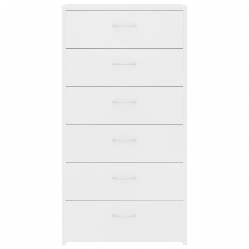 Sideboard mit 6 Schubladen Weiß 50x34x96 cm Holzwerkstoff