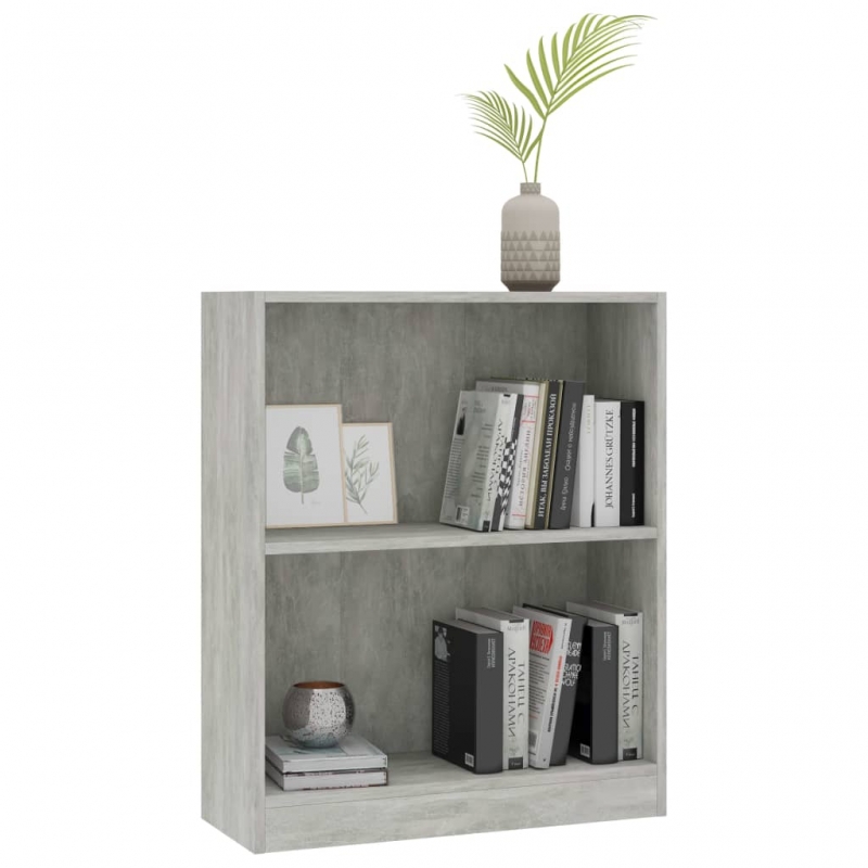 Bücherregal Betongrau 60x24x76 cm Holzwerkstoff
